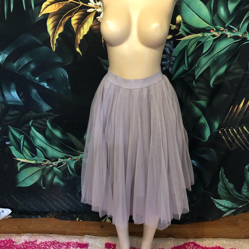 NWOT lavender layered tulle midi skirt